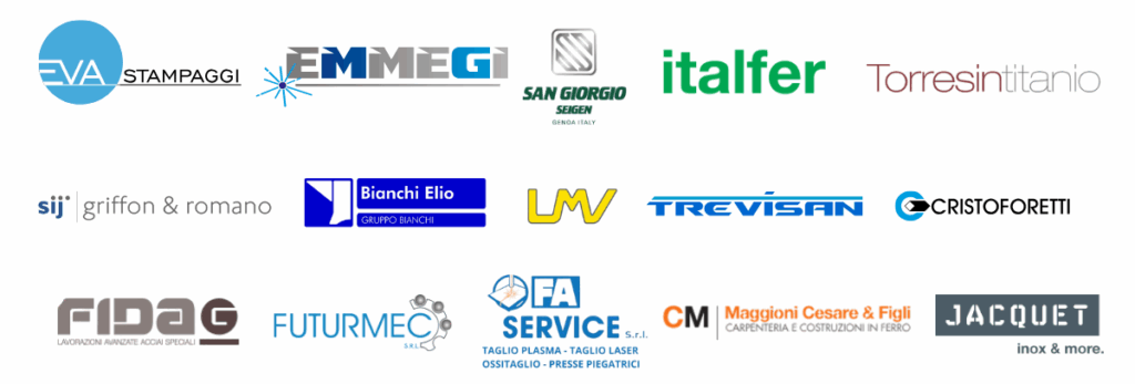 Logos of Almacam cut clients in Italy