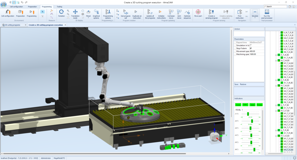 robotic cutting software with almacam