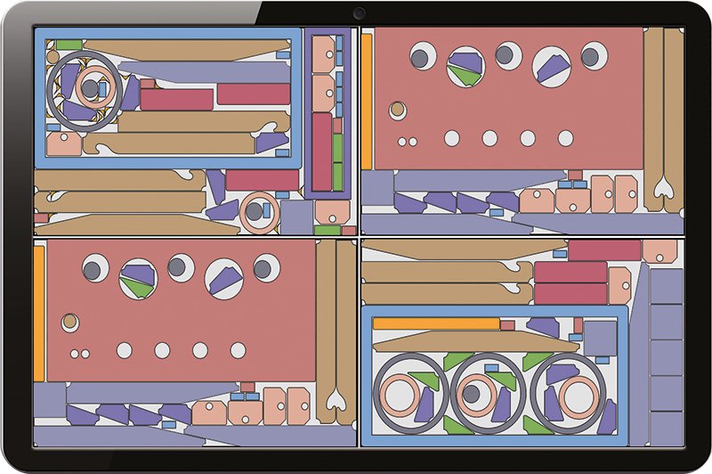 Almacam nesting Illustration of a nesting from Almacam