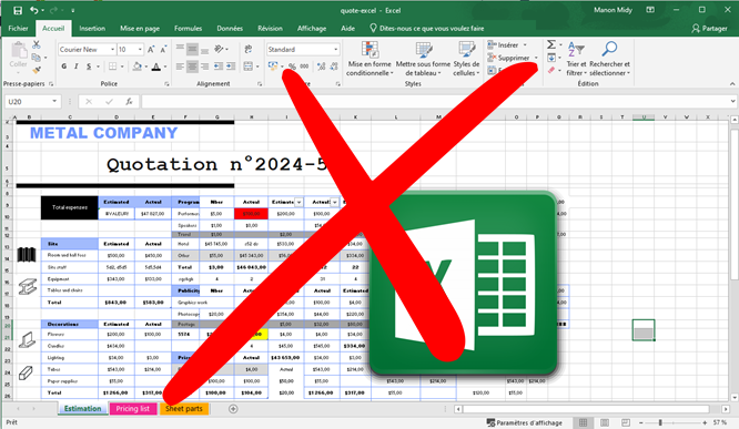 no-excel-quotation